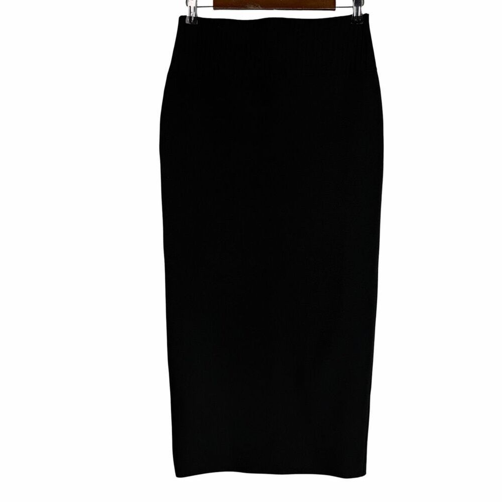 Karen MIllen Medium Black Knit Pencil Skirt Ribbed Waist